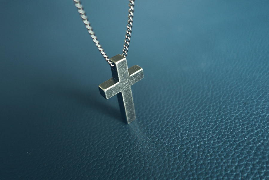 Gunmetal Cross Necklace by The Commandment Co