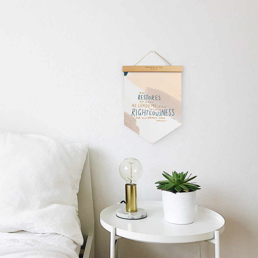 He Restores My Soul {Banner of Victory} - Banners by The Commandment Co, The Commandment Co , Singapore Christian gifts shop