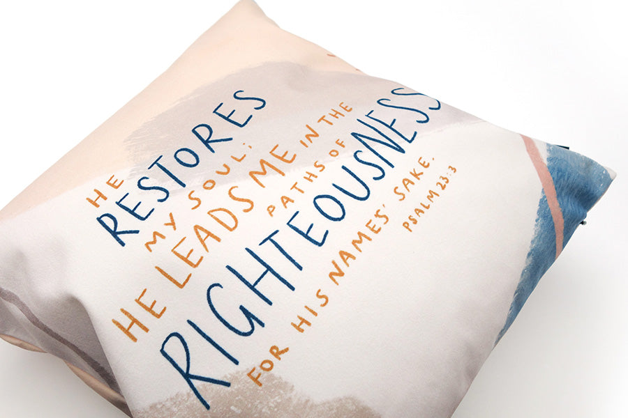 He Restores My Soul {Cushion Cover} - Cushion Covers by The Commandment Co, The Commandment Co , Singapore Christian gifts shop