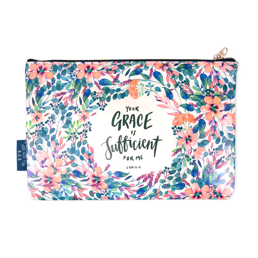 Grace Is Sufficient {Pouch} - Pouch by Hey New Day, The Commandment Co , Singapore Christian gifts shop