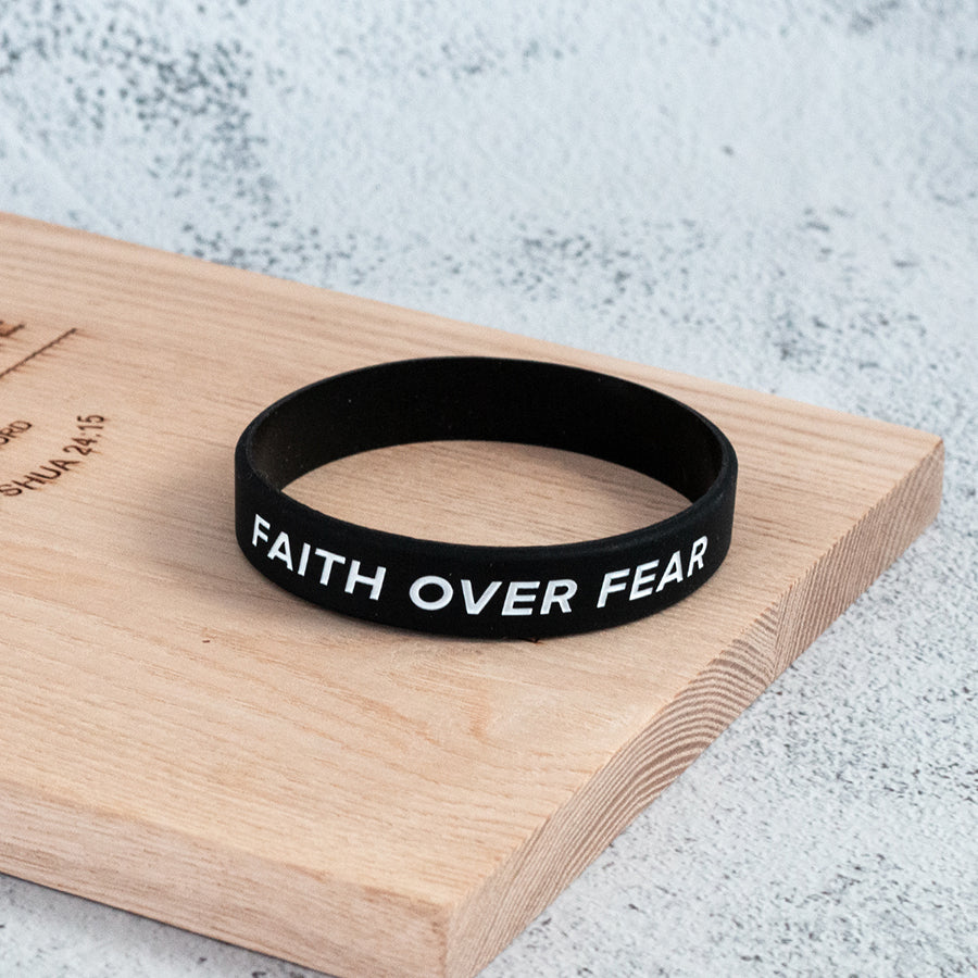 Faith over Fear {Rubber Wristband} - verse band by The Commandment Co, The Commandment Co , Singapore Christian gifts shop