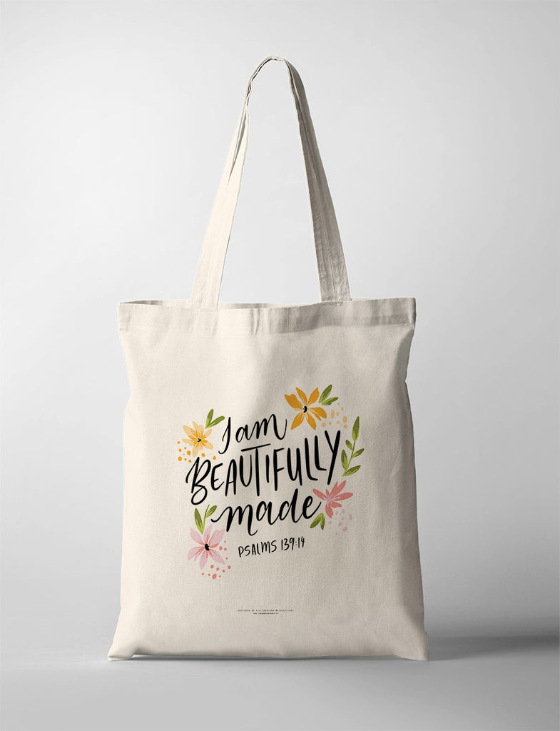 I Am Beautifully Made {Tote Bag} - tote bag by Giu's Letters, The Commandment Co , Singapore Christian gifts shop