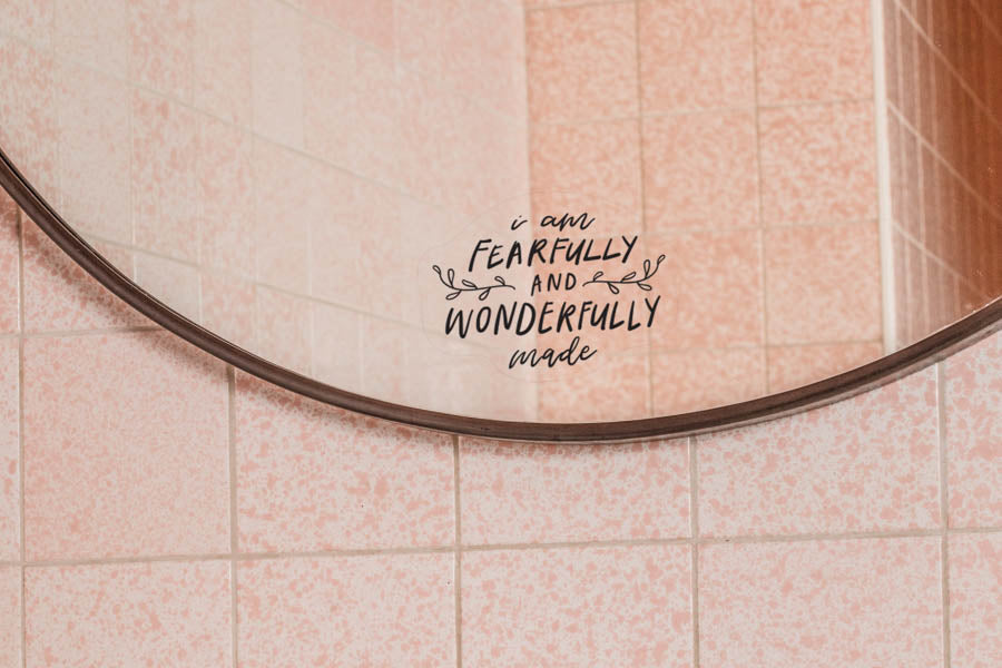 Fearfully Wonderfully Made {Mirror Decal Sticker} - Decal by The Commandment Co, The Commandment Co , Singapore Christian gifts shop