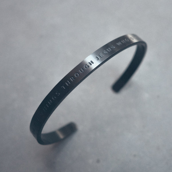 I Can Do All Things Through Jesus Black on Black Verse Band.
