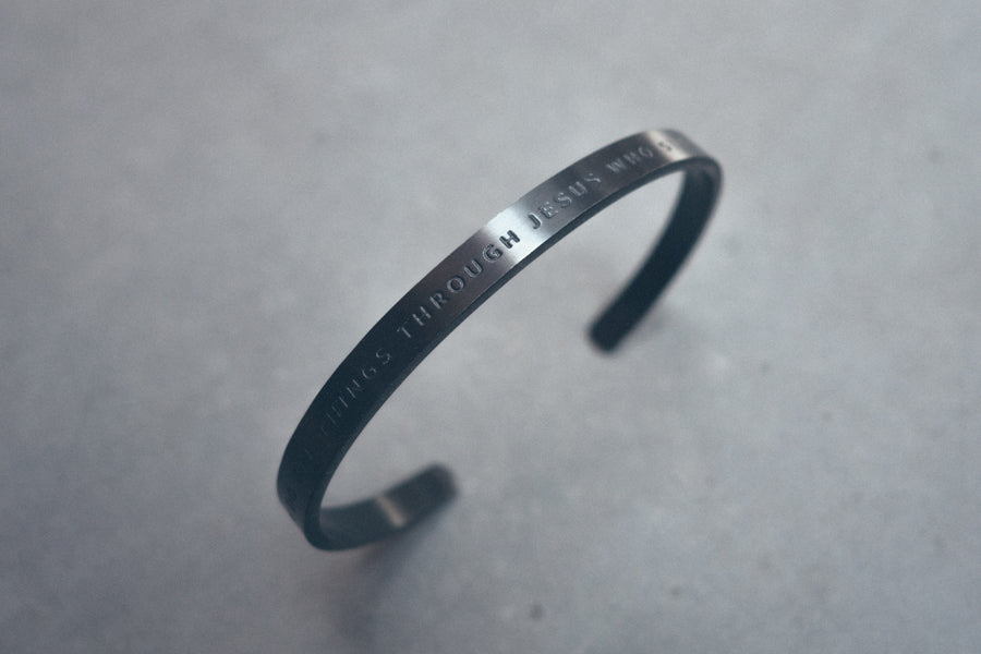 I Can Do All Things Through Jesus Black on Black Verse Band.