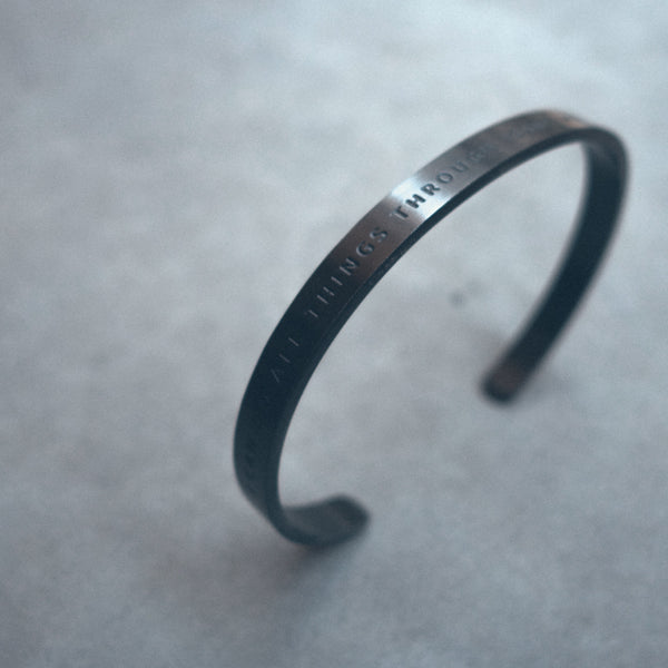 I Can Do All Things Through Jesus black Verse Band detail.