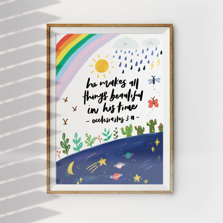 In His Time Ecclesiastes 3:11 Christian poster by Deep Grace Inspo, additional product view.