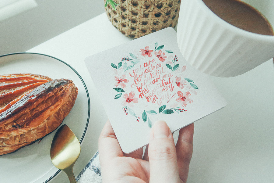 You Are Altogether Beautiful {Coaster} - coasters by Love That Letters, The Commandment Co , Singapore Christian gifts shop