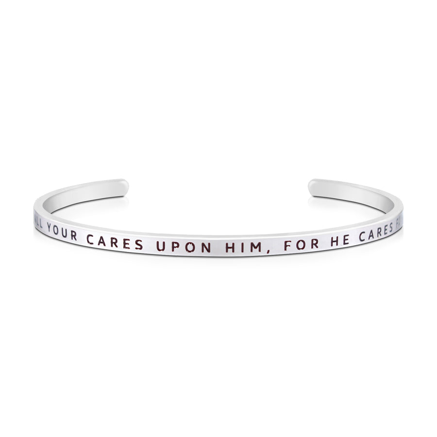 Cast All Your Cares Upon Him, For He Cares For You {Verse Band} - verse band by J&Co Foundry, The Commandment Co , Singapore Christian gifts shop