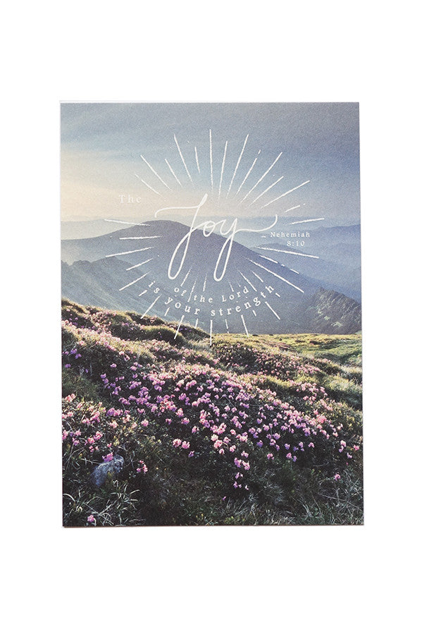 Joy of the Lord is your strength | Encouragement greeting card to be strong in the Lord