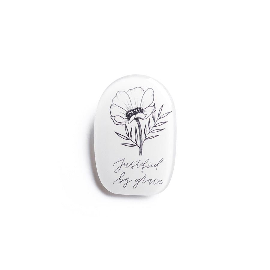 Justified By Grace {Acrylic Pins} - Accessories by Hannah Letters, The Commandment Co , Singapore Christian gifts shop