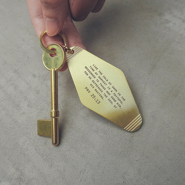 Hotel Brass Keychain - Keychain by The Messenger by TCCO, The Commandment Co , Singapore Christian gifts shop
