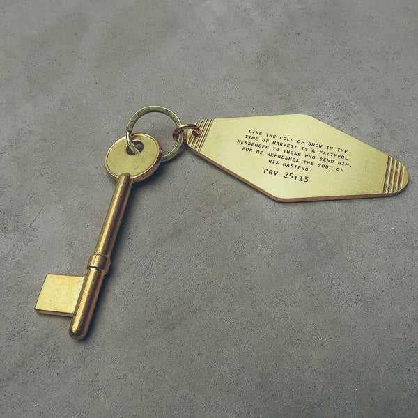 Hotel Brass Keychain - Keychain by The Messenger by TCCO, The Commandment Co , Singapore Christian gifts shop