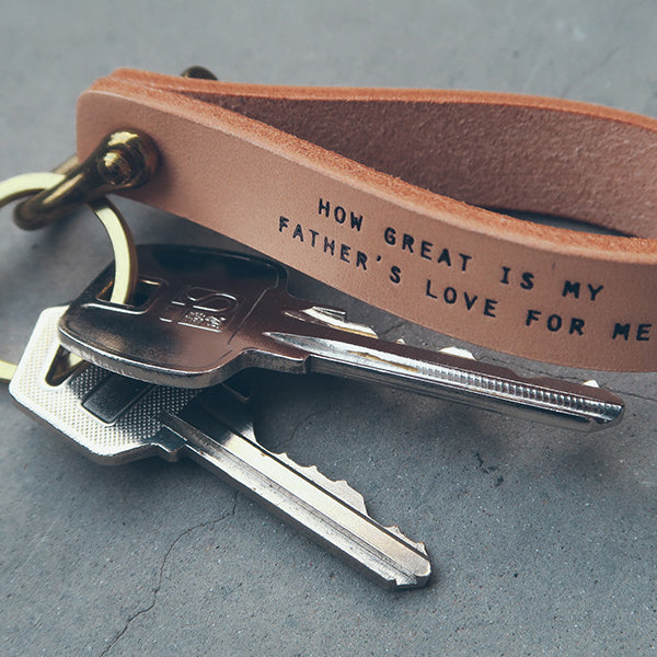 Leather Keychain with Brass - Keychain by The Messenger by TCCO, The Commandment Co , Christian Gifts Store Singapore