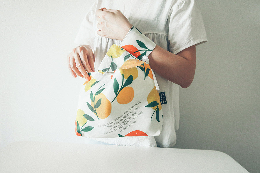 Lemon And Oranges - God Is Able To Bless You Abundantly {Lunch Bag} - lunch bag by The Commandment Co, The Commandment Co , Singapore Christian gifts shop