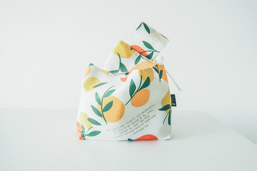 Lemon And Oranges - God Is Able To Bless You Abundantly {Lunch Bag} - lunch bag by The Commandment Co, The Commandment Co , Singapore Christian gifts shop