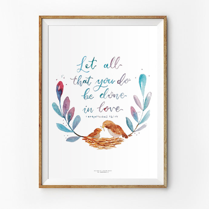 Done In Love {Poster} - Posters by P.Paints, The Commandment Co , Singapore Christian gifts shop
