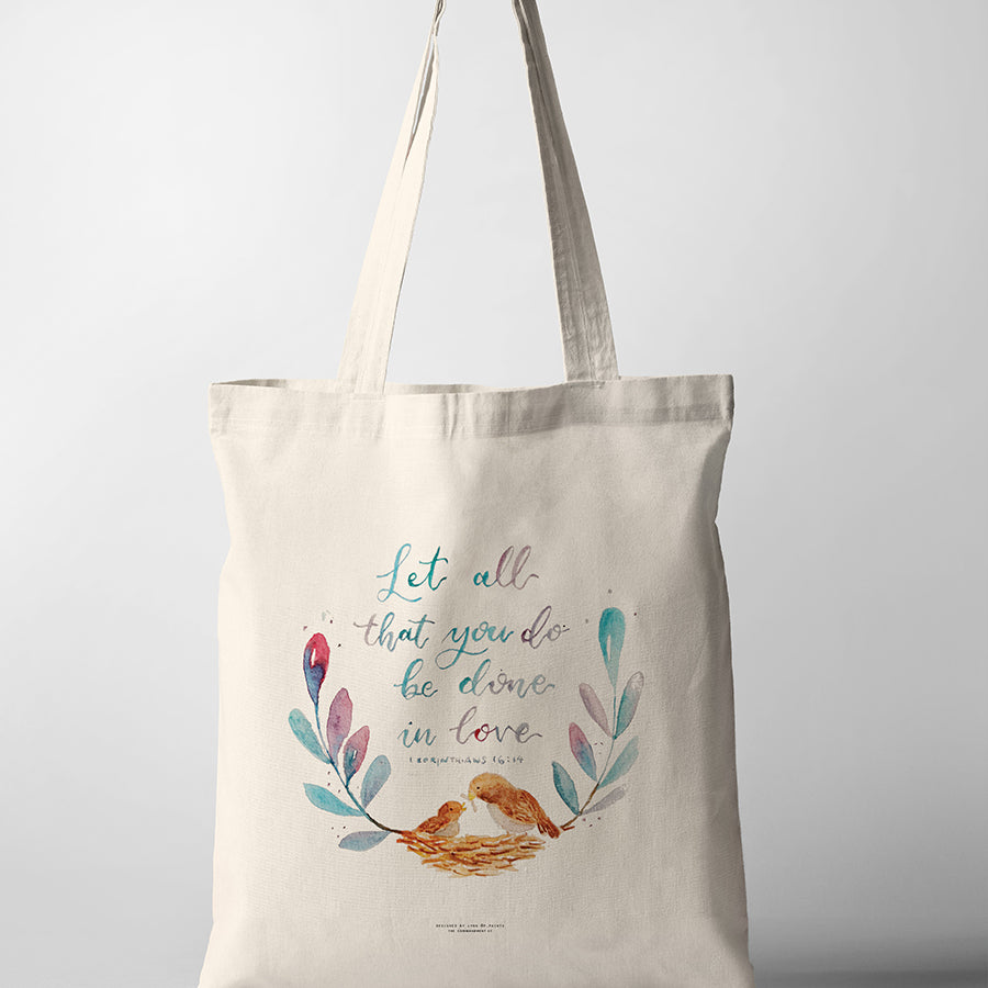 Done In Love {Tote Bag} - tote bag by P.Paints, The Commandment Co , Singapore Christian gifts shop