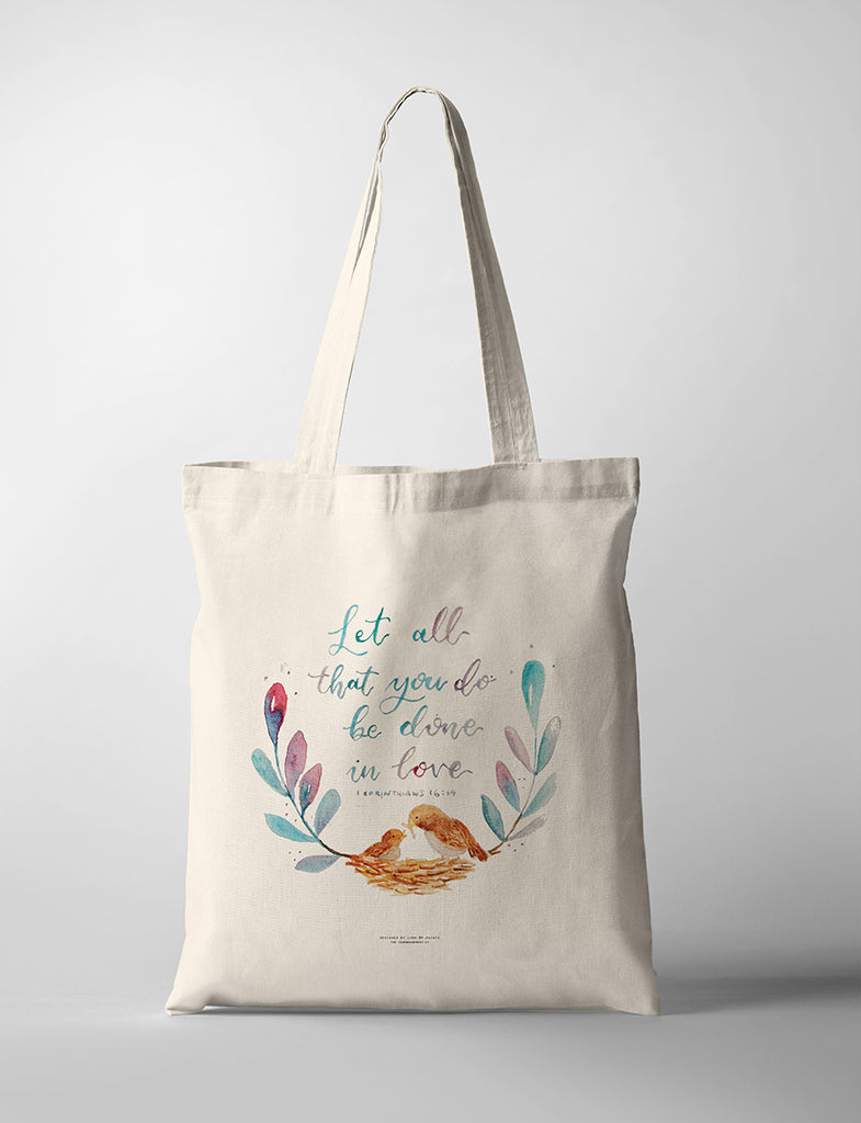 Done In Love {Tote Bag} - tote bag by P.Paints, The Commandment Co , Singapore Christian gifts shop