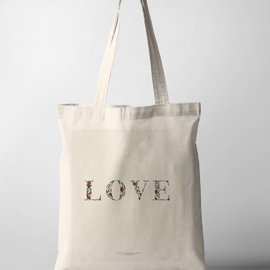 tote bag with beautiful L.O.V.E design