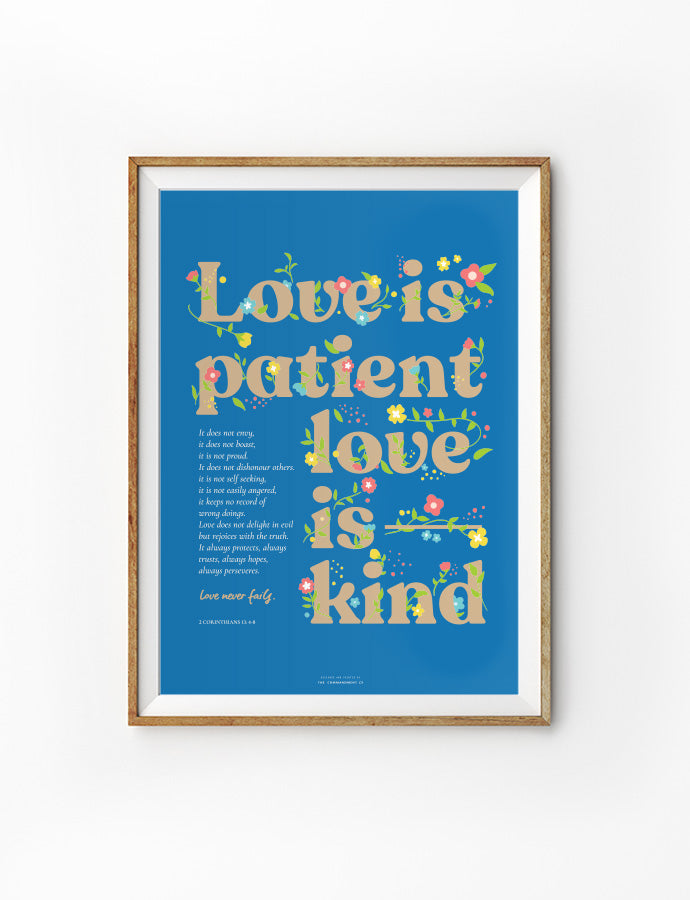 Love Is Patient Love Is Kind {Poster} - Posters by The Commandment Co, The Commandment Co , Singapore Christian gifts shop