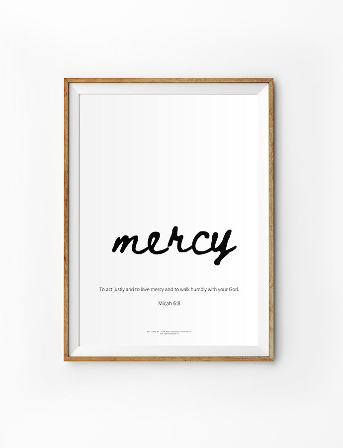 love mercy wall art poster designed by Joan Wong