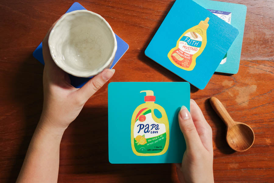 Papa Love Soap | Coasters {LOVE SUPERMARKET} - coasters by The Commandment Co, The Commandment Co , Singapore Christian gifts shop
