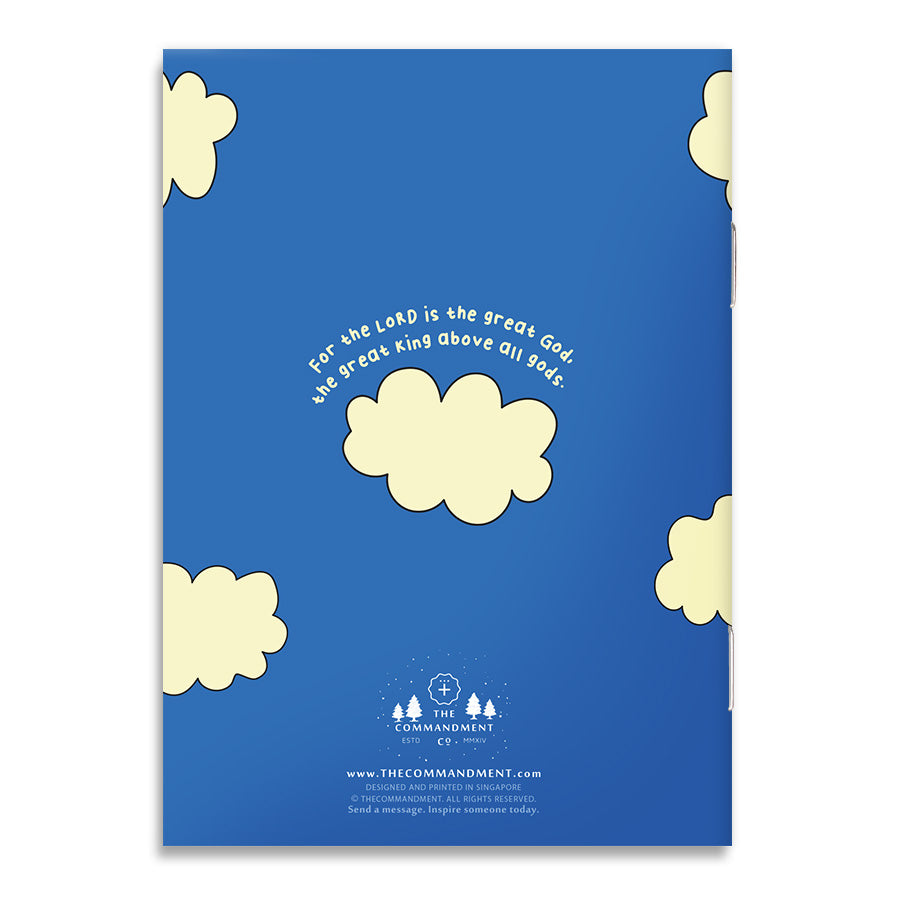 The Mountain Peaks Belong To Him A6 Christian notebook product view.