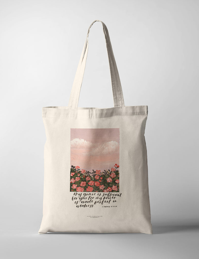 My Grace Is Sufficient For You {Tote Bag} - tote bag by QLetters, The Commandment Co , Singapore Christian gifts shop