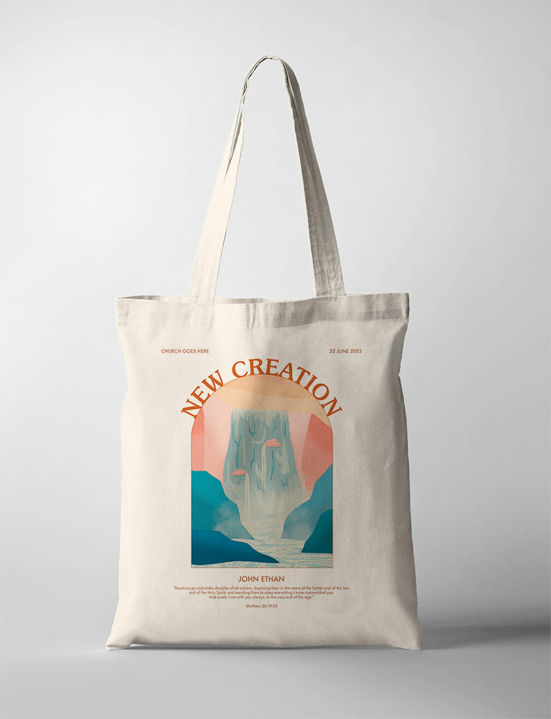 New Creation New Life New Spirit Baptism Tote Bag {Customisable} - tote bag by The Commandment Co, The Commandment Co , Singapore Christian gifts shop
