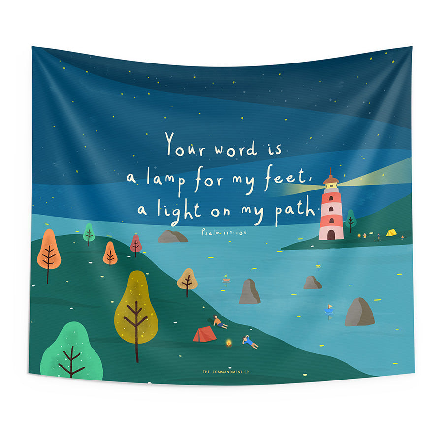 Your Word is A Lamp For My Feet {Wall Tapestry} - Wall Tapestry by The Commandment Co, The Commandment Co , Singapore Christian gifts shop