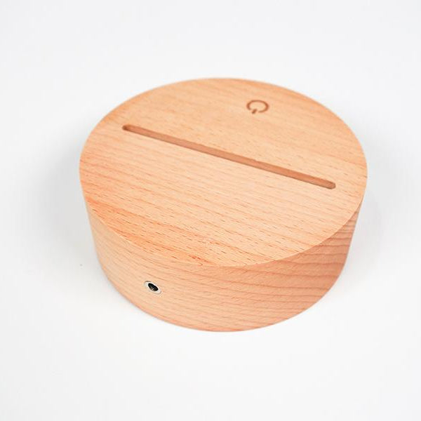 Wood-grain LED base for the Peace I Leave with You night light