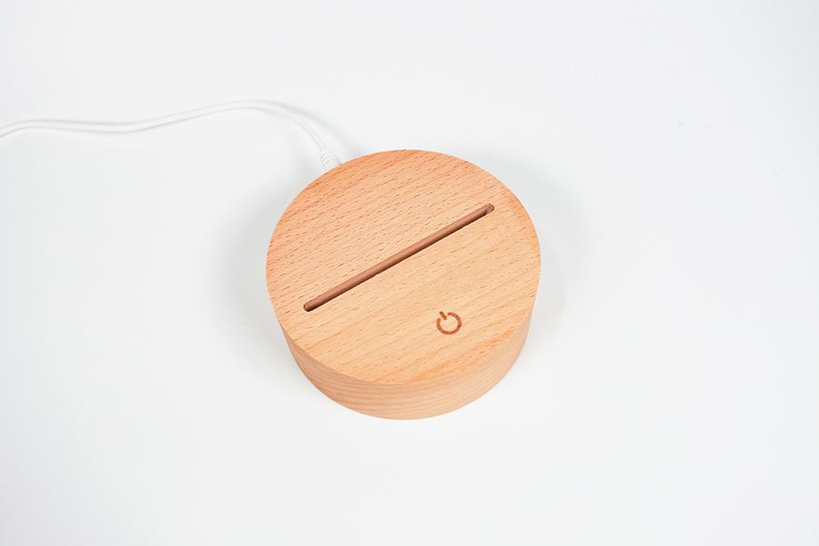 Wooden night-light stand with touch button for Peace I Leave with You