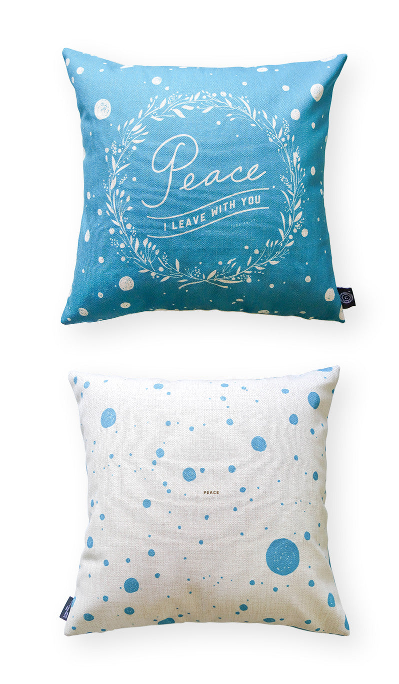 Comparison between front and back logo of cushion cover. Cushion covers can brighten up a room and sends positive messages throughout the day. Get one today!