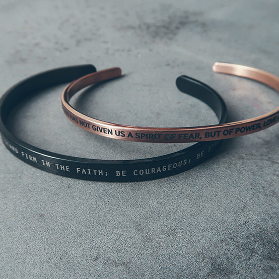 Engraved Christian Bible verse band