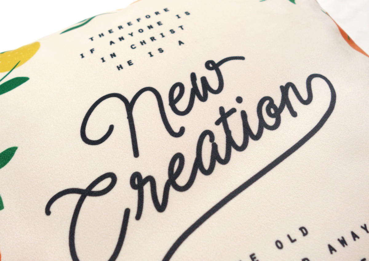 In Christ He Is A New Creation {Cushion Cover} - Cushion Covers by The Commandment Co, The Commandment Co , Singapore Christian gifts shop