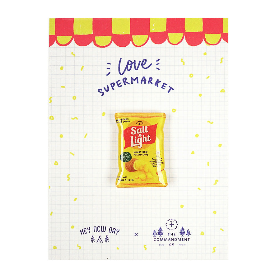 Salt & Light Chips {LOVE SUPERMARKET Pins} - Accessories by Hey New Day, The Commandment Co , Singapore Christian gifts shop