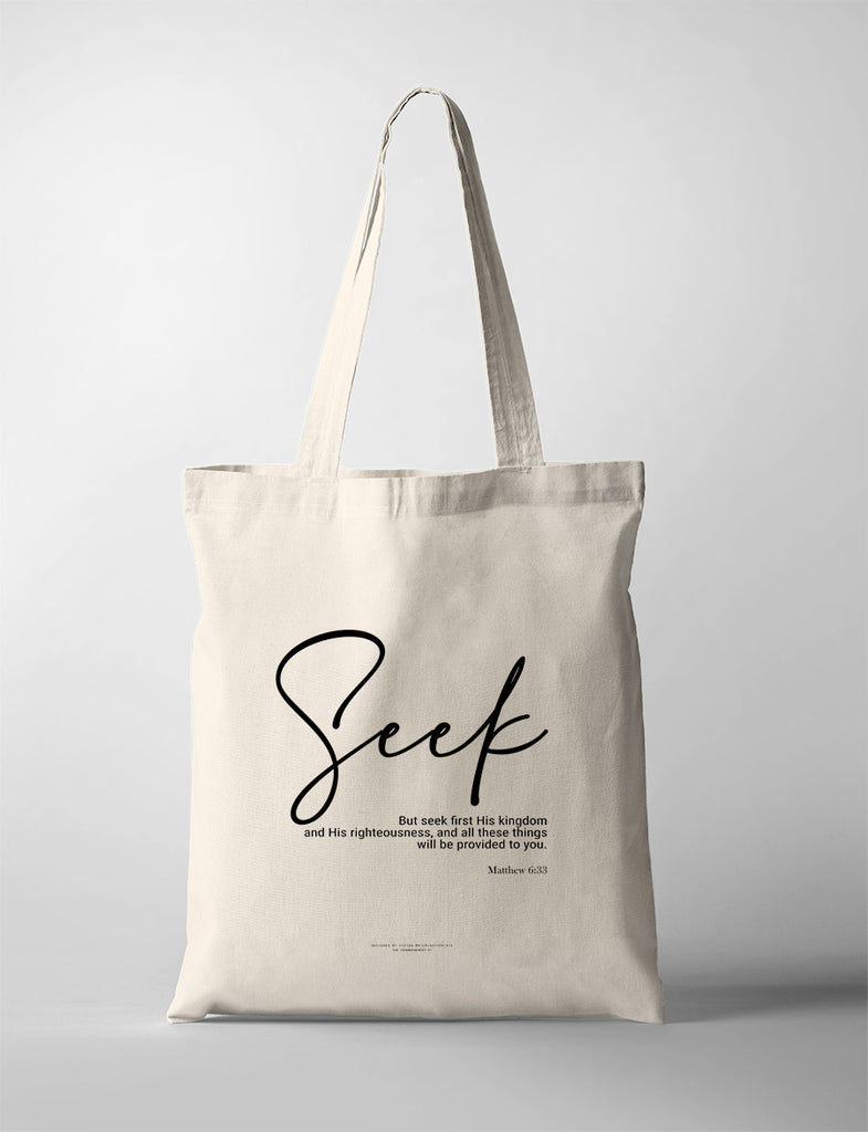 Seek First His Kingdom {Tote Bag} - tote bag by His Mighty Prints, The Commandment Co , Singapore Christian gifts shop