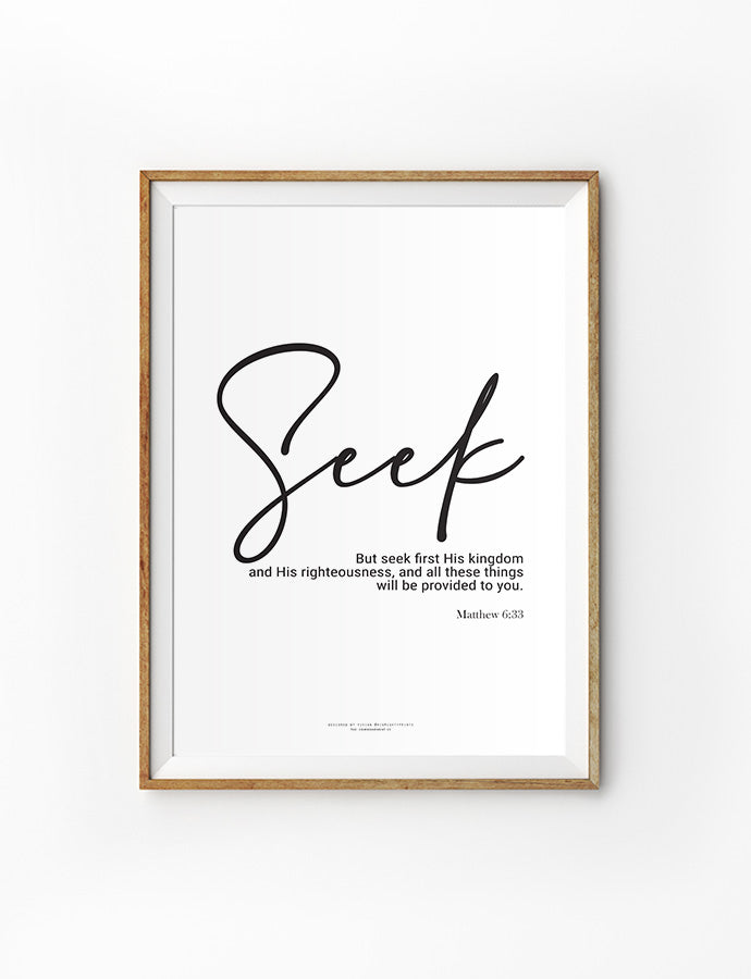 Seek First His Kingdom {Poster} - Posters by His Mighty Prints, The Commandment Co