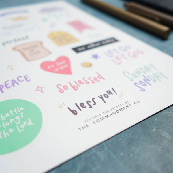 Peace | Journaling Sticker Sheet - Stickers by The Commandment Co, The Commandment Co , Singapore Christian gifts shop
