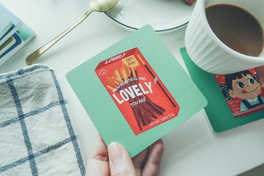 Lovely Chocolate Sticks | Coasters {LOVE SUPERMARKET} - coasters by The Commandment Co, The Commandment Co , Singapore Christian gifts shop