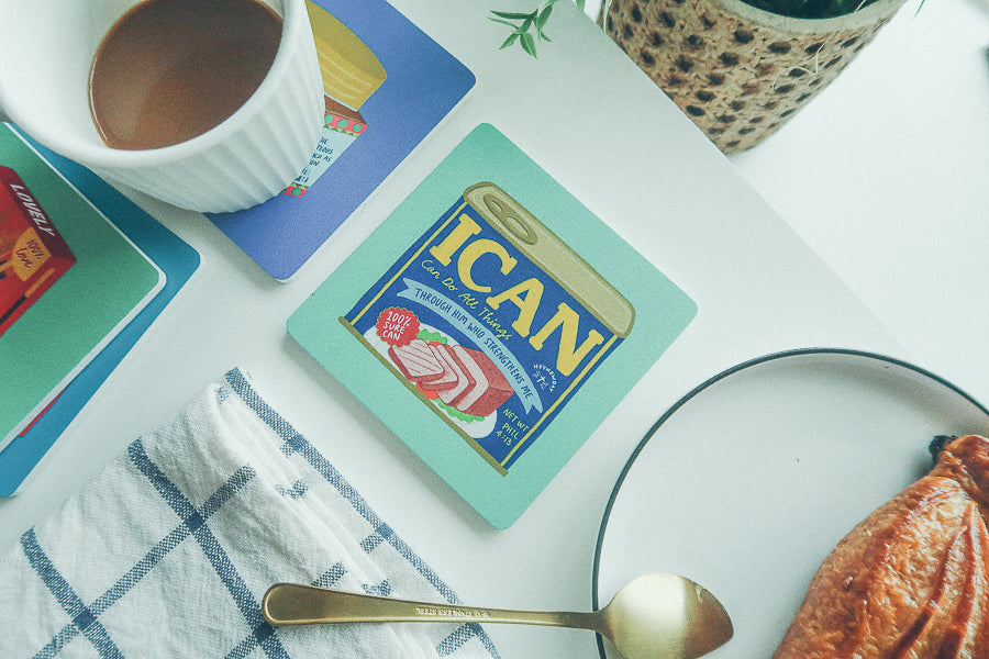 I Can Luncheon Meat | Coasters {LOVE SUPERMARKET} - coasters by The Commandment Co, The Commandment Co , Singapore Christian gifts shop
