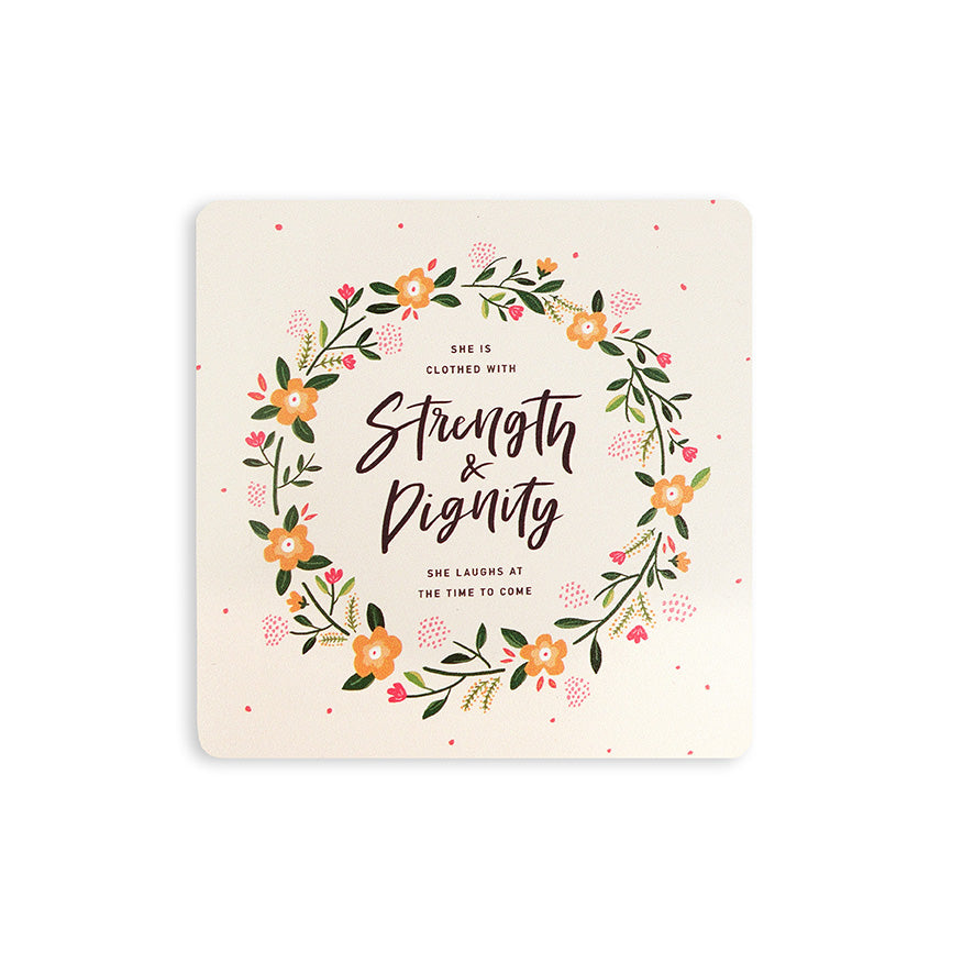 Strength & Dignity {Coasters} - coasters by The Commandment Co, The Commandment Co , Singapore Christian gifts shop