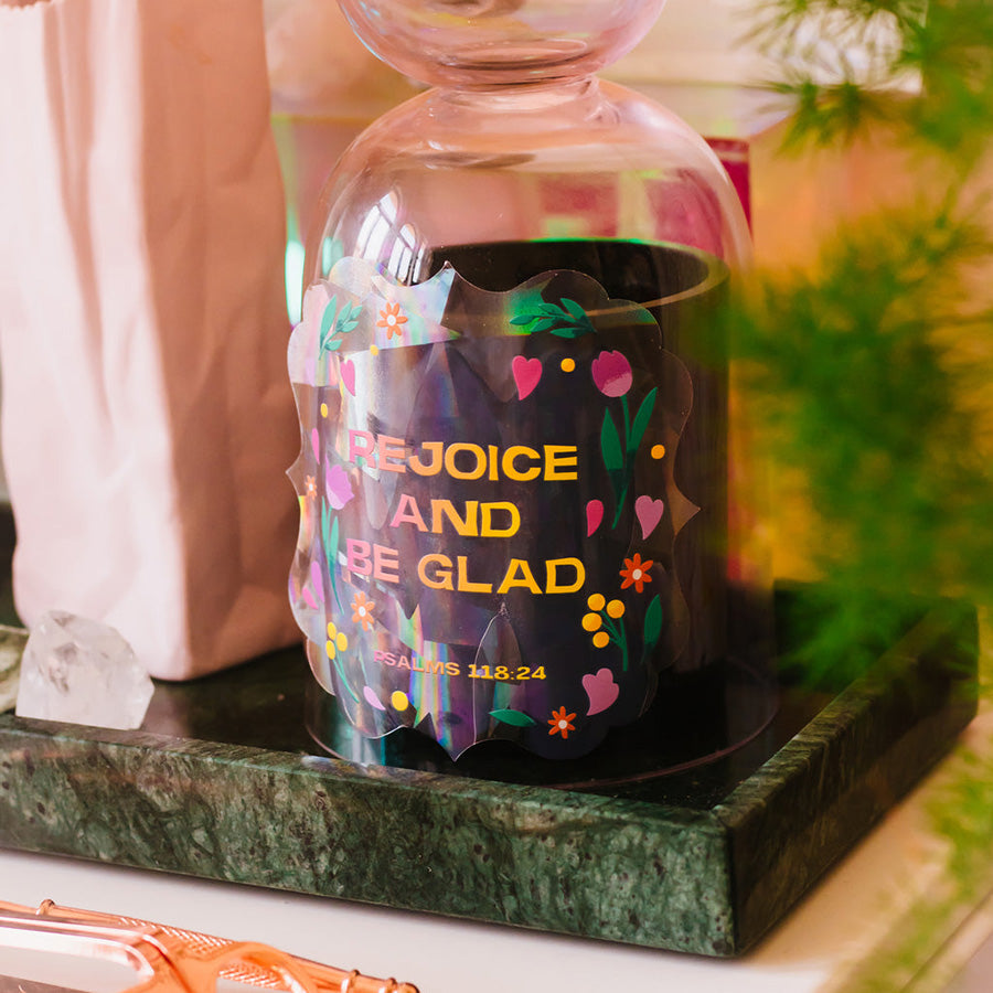 Rejoice and Be Glad | Suncatcher Sticker - Window Decal by The Brave Assembly, The Commandment Co , Singapore Christian gifts shop