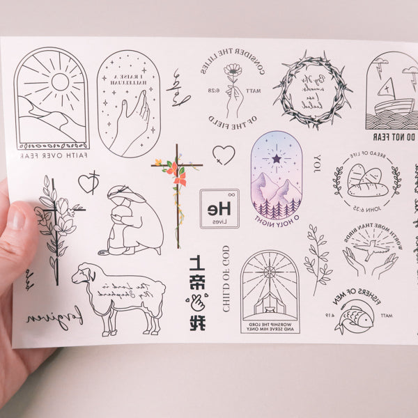 Temporary Tattoos Sheet - Tattoo by The Commandment Co, The Commandment Co , Singapore Christian gifts shop