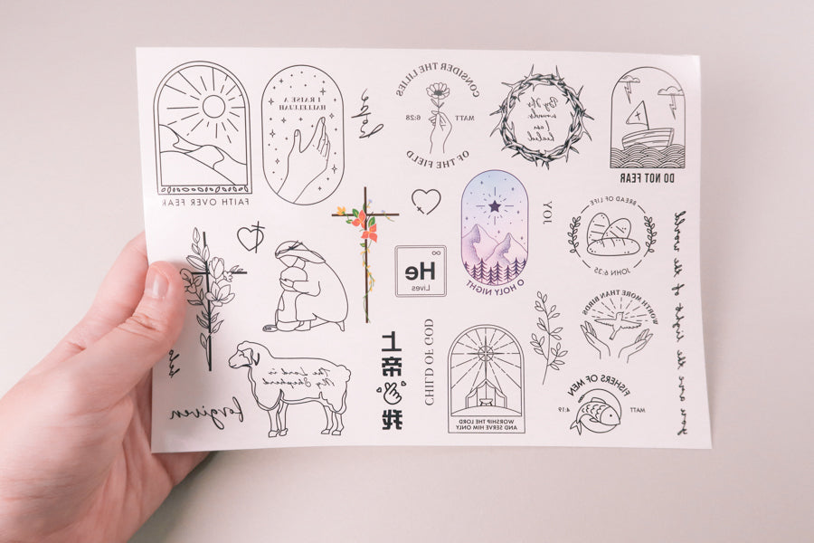 Temporary Tattoos Sheet - Tattoo by The Commandment Co, The Commandment Co , Singapore Christian gifts shop