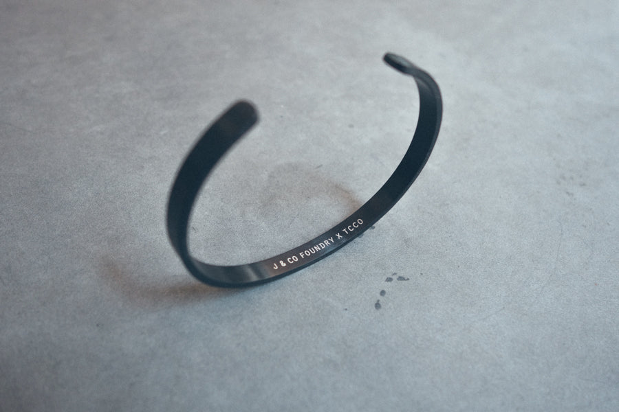 Black on Black adjustable stainless-steel Christian Verse Band overview.