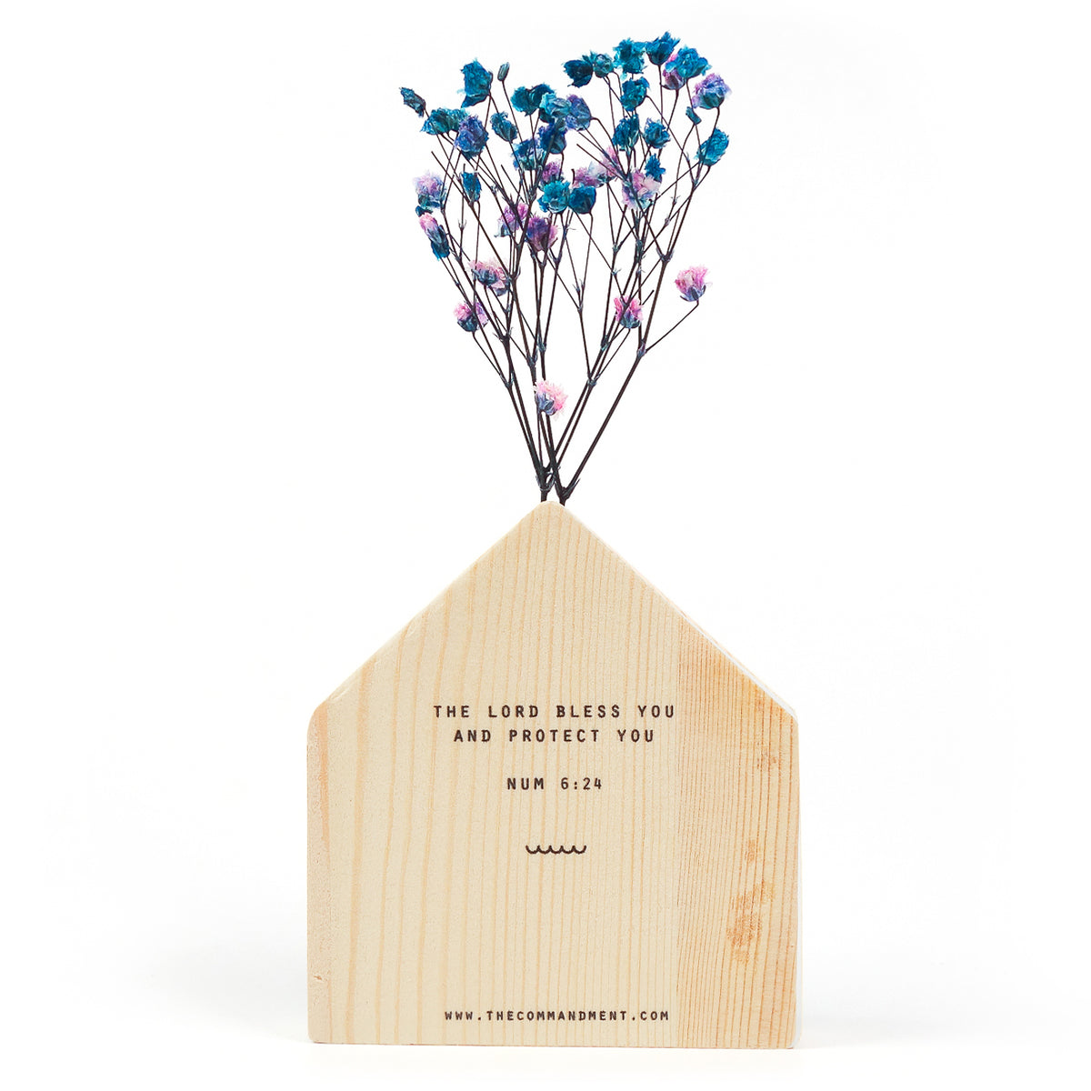 Little House Vase with The Lord Bless You and Protect You Scripture design featuring Numbers 6:24.