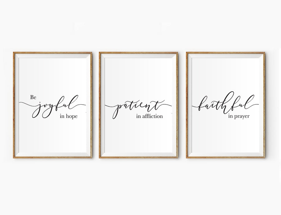 Joyful Patient Faithful {Poster} - Posters by Divine Digital Prints, The Commandment Co , Singapore Christian gifts shop