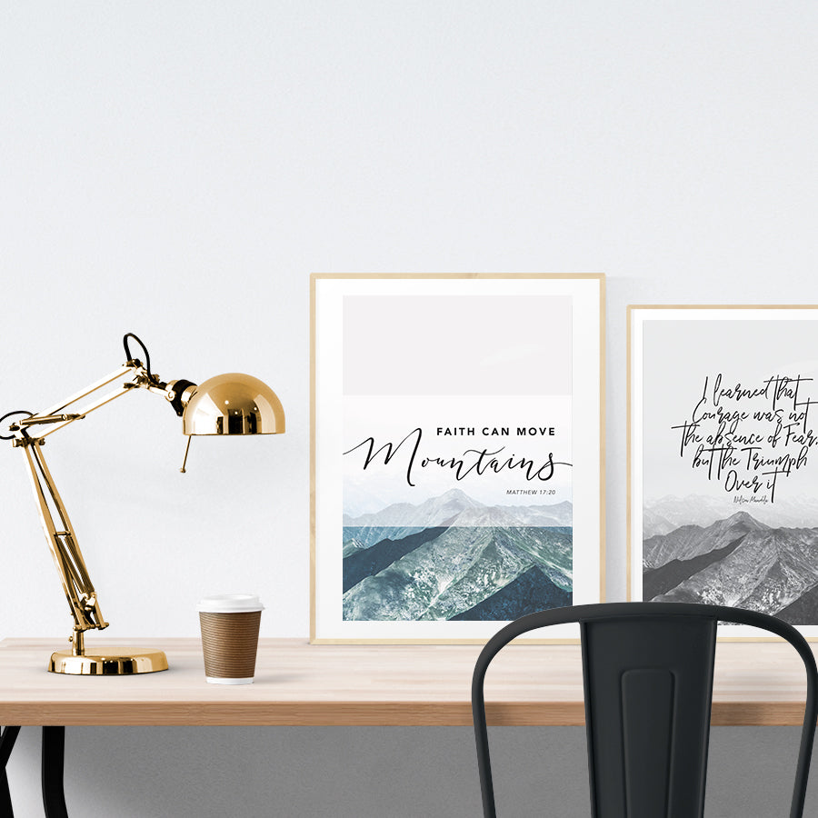 Faith Can Move Mountains - Matthew 17:20 {Poster} - Posters by Divine Digital Prints, The Commandment Co